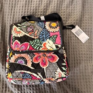 Vera Bradley Black Quilted Floral Lunchbag